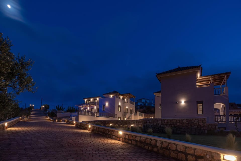 Property building, Night, Garden, Parking