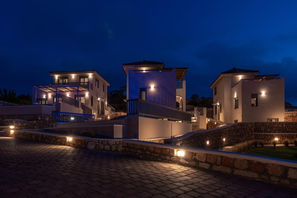Property building, Night, Pool view, Swimming pool