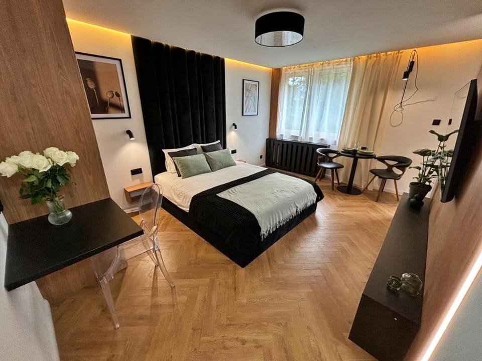 Bed, TV and multimedia, Living room, Seating area