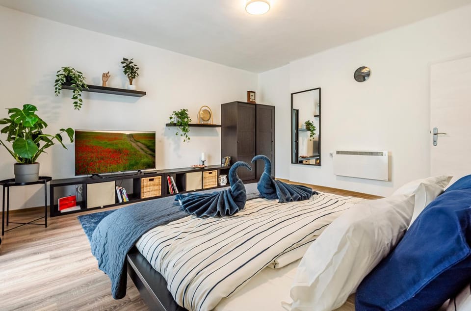 Bed, TV and multimedia, wardrobe