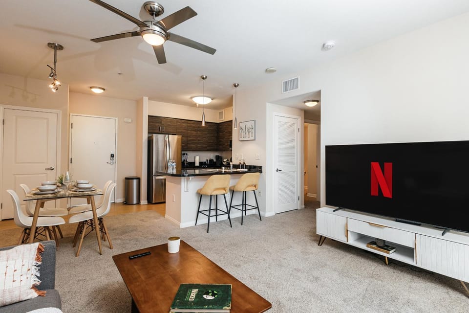Living room, kitchen
