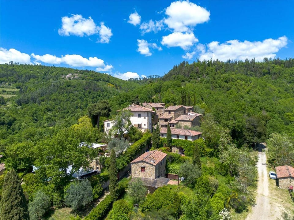 Property building, Spring, Day, Natural landscape, Bird's eye view, Mountain view