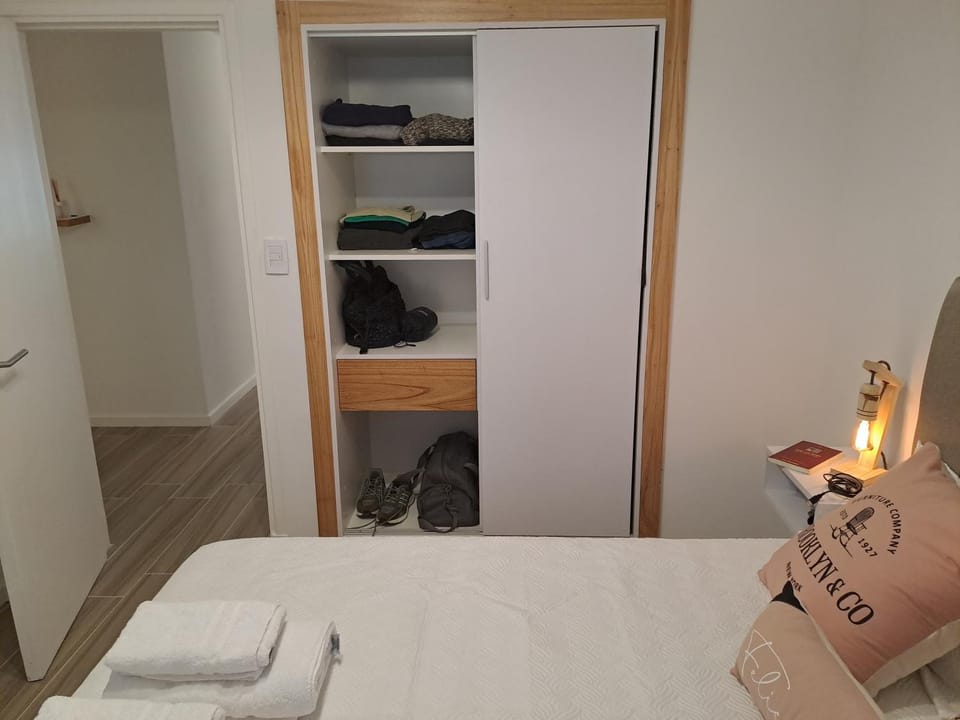 Bed, Bedroom, towels, wardrobe