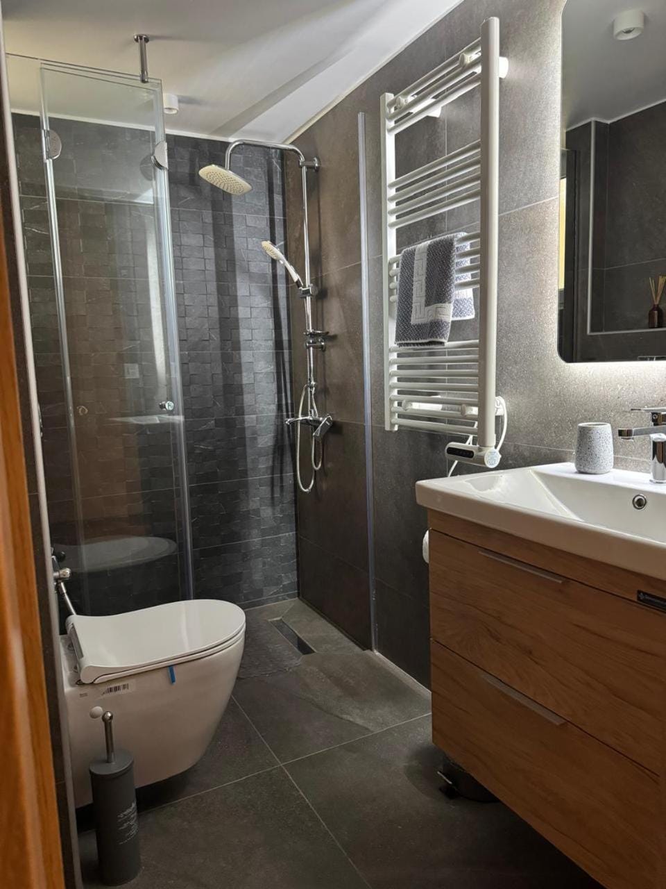 Shower, Toilet, Bathroom, towels
