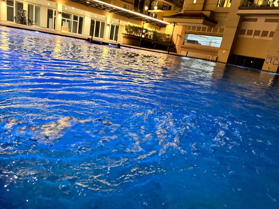 Night, Pool view, Swimming pool