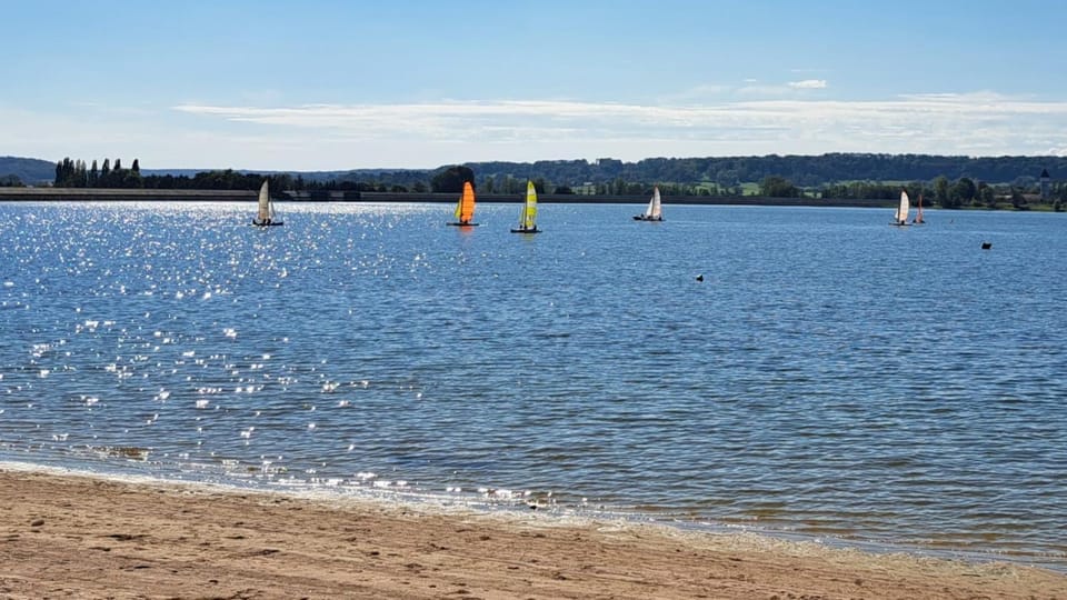 Natural landscape, Beach, Lake view