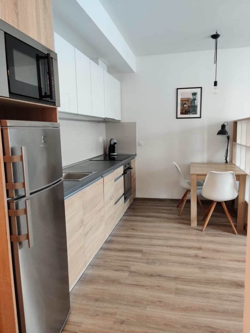 Kitchen or kitchenette, oven, stove