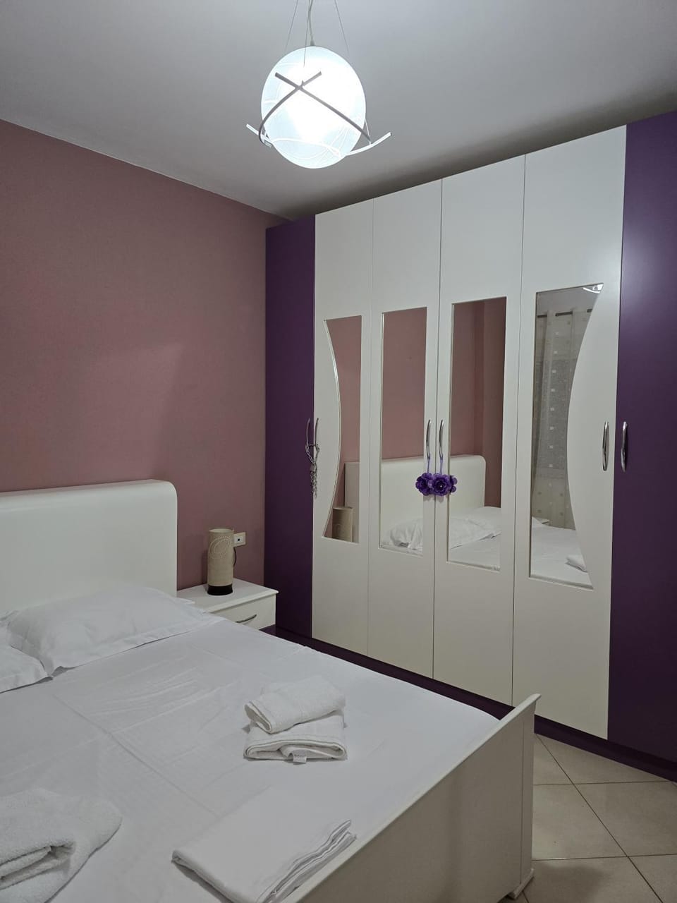 Bed, Photo of the whole room, Bedroom, towels, wardrobe
