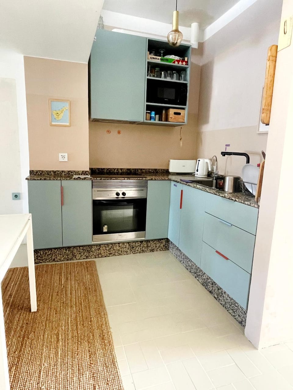 Kitchen or kitchenette, stove, toaster