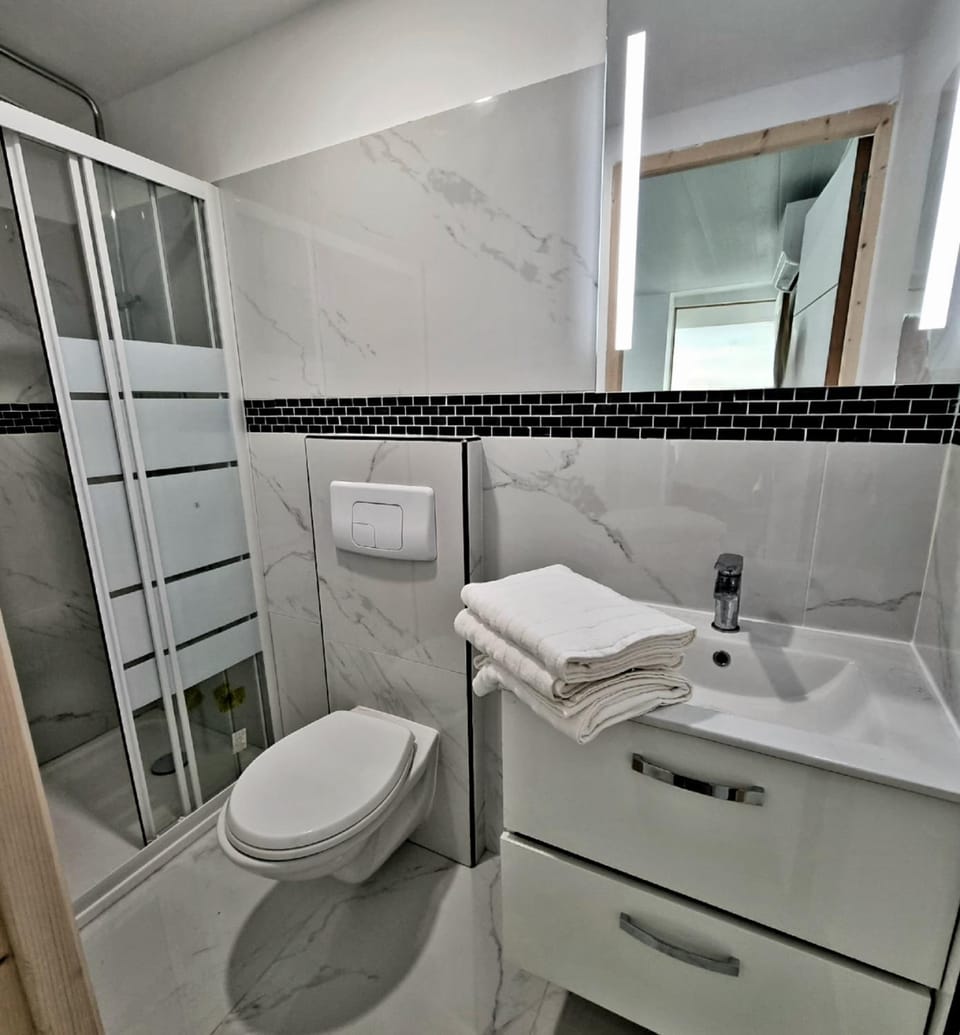 Shower, Toilet, Bathroom, towels