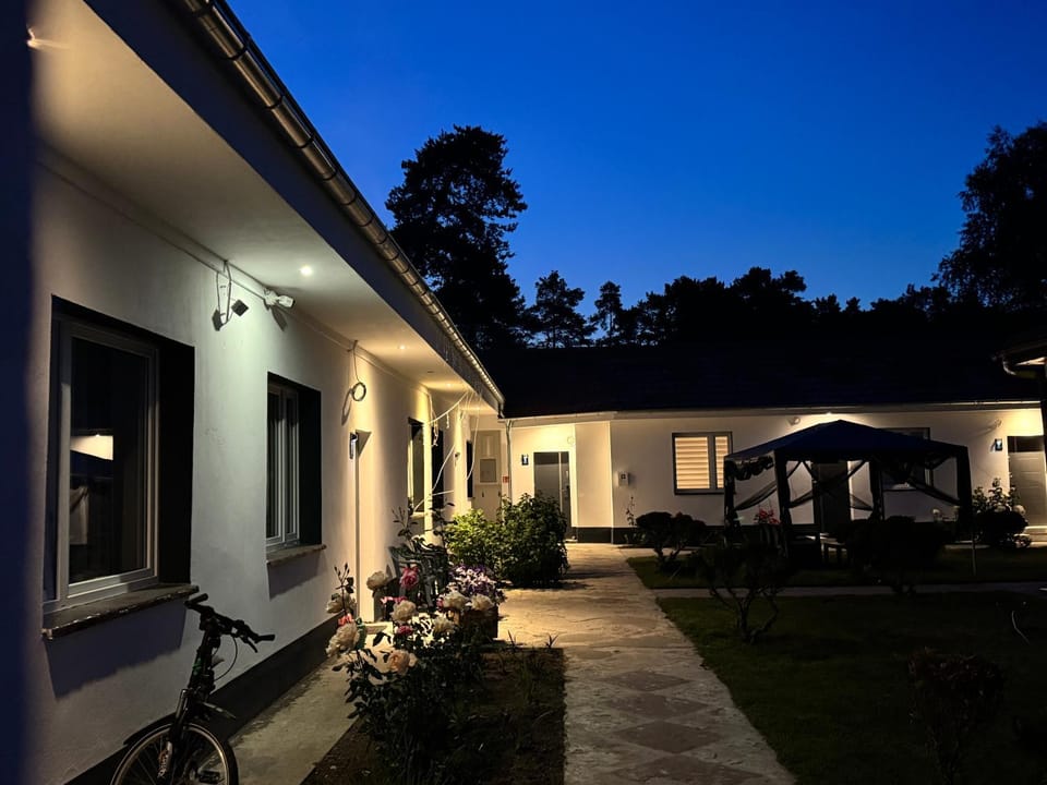 Patio, Night, Garden, Garden view