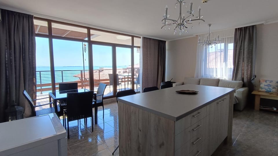 Living room, Seating area, Dining area, Sea view