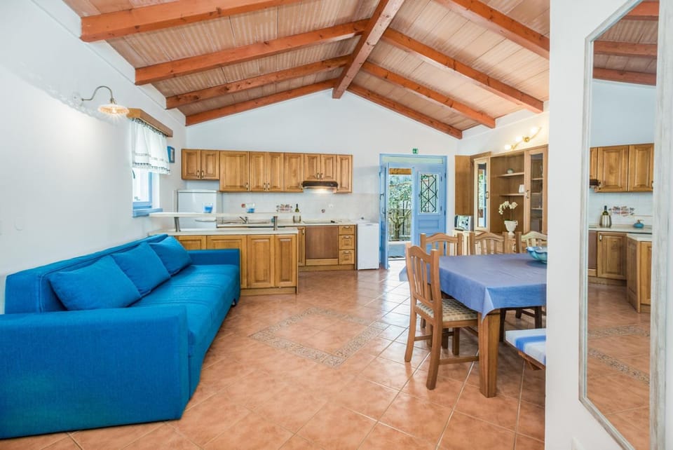 Kitchen or kitchenette, Living room, Seating area, Dining area, stove