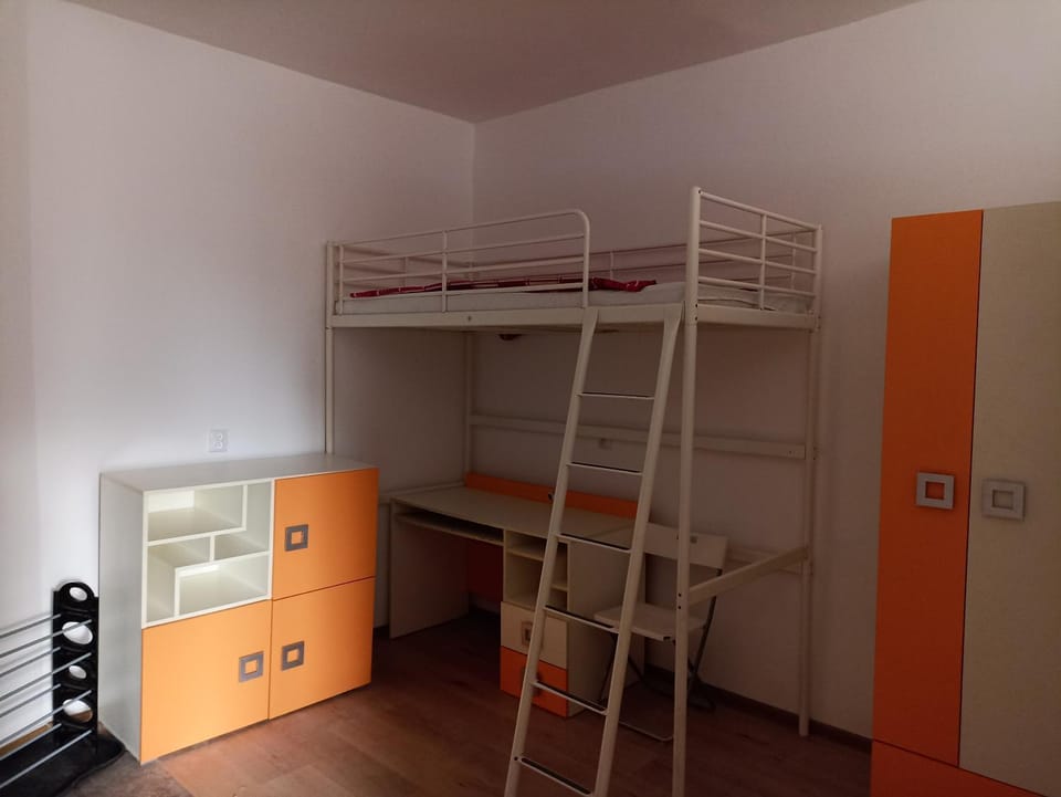 bunk bed, wardrobe