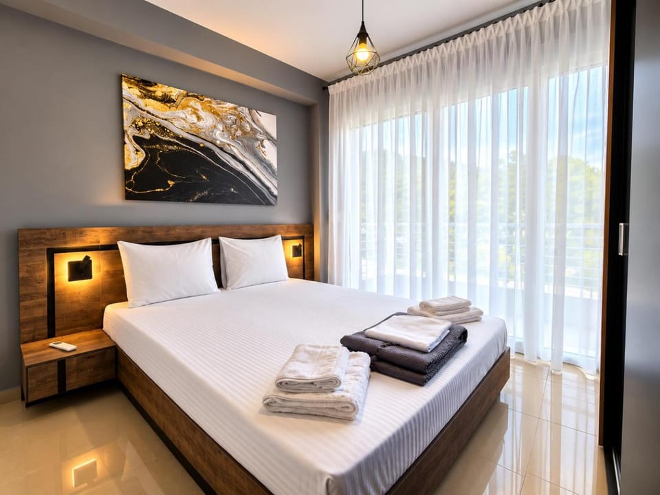 Bedroom, wardrobe, air conditioner