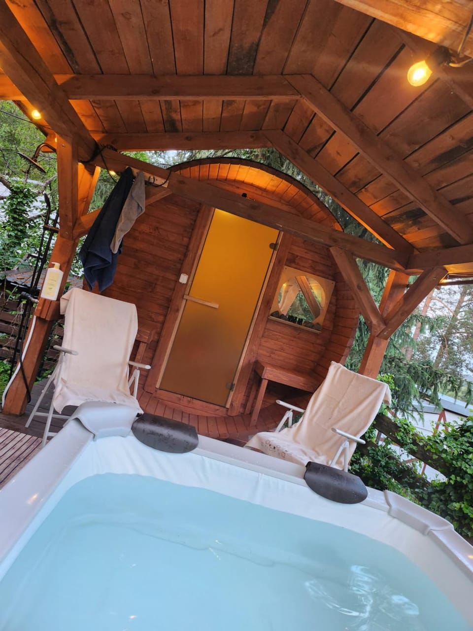 Patio, Day, Natural landscape, Hot Tub, Sauna