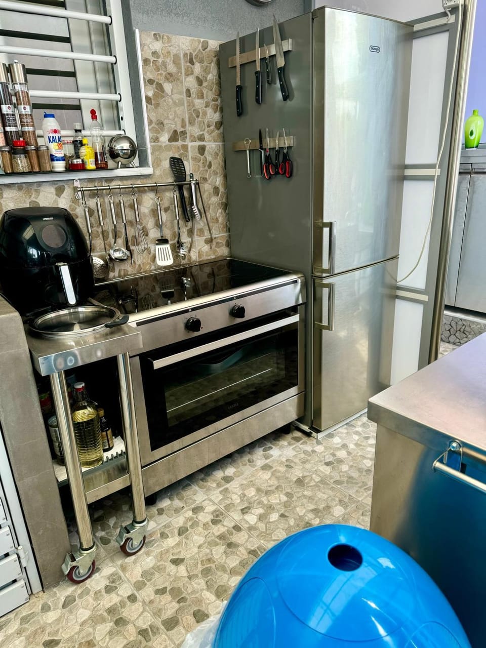 Kitchen or kitchenette, Swimming pool, oven, stove