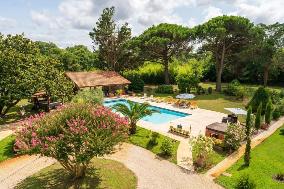 Property building, Living room, Swimming pool