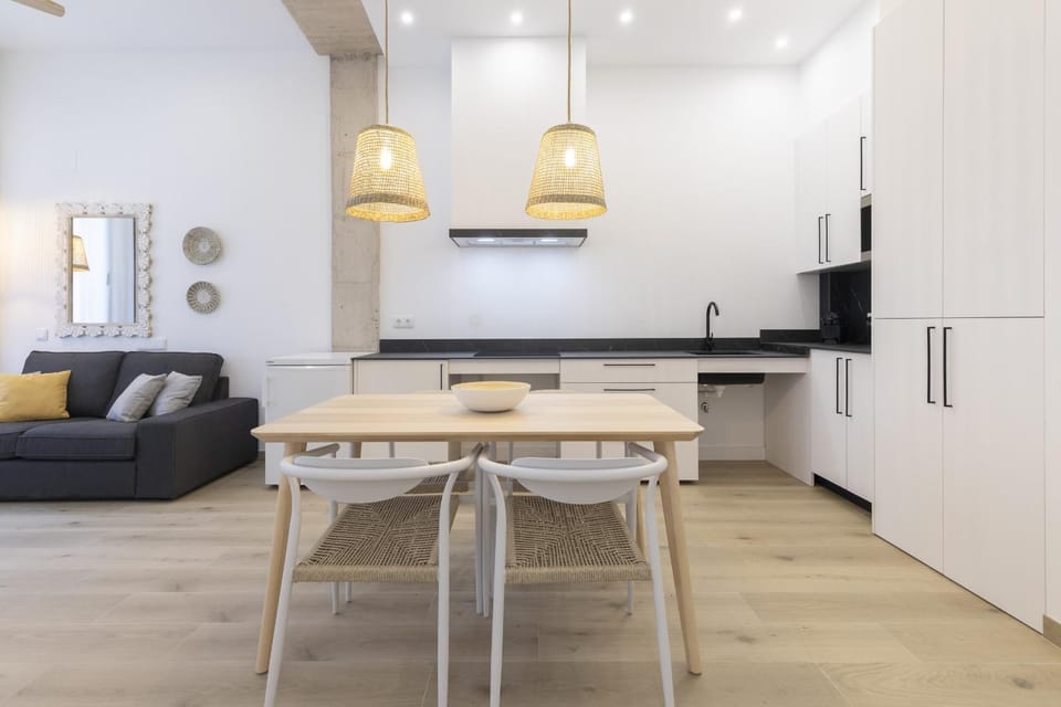 Kitchen or kitchenette, Living room, Dining area