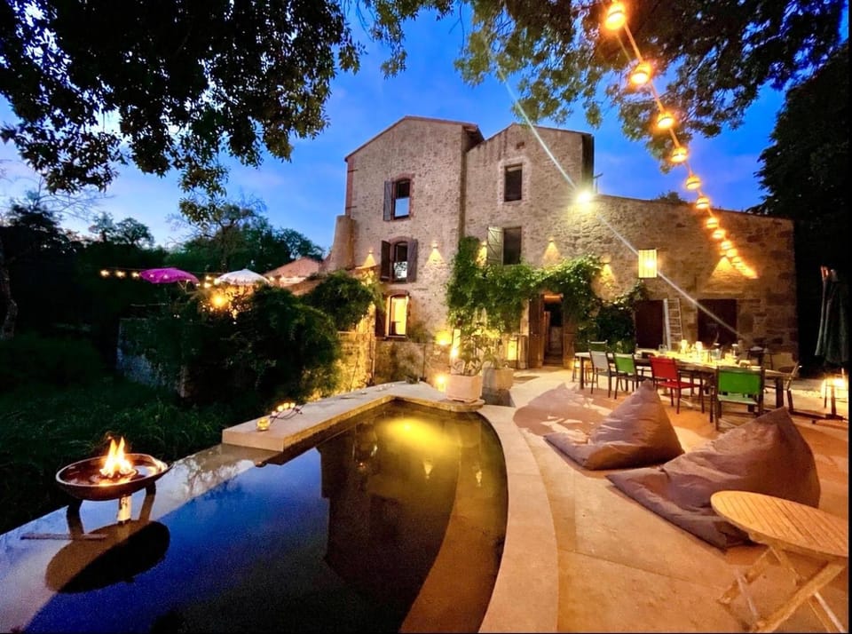 Property building, Patio, Night
