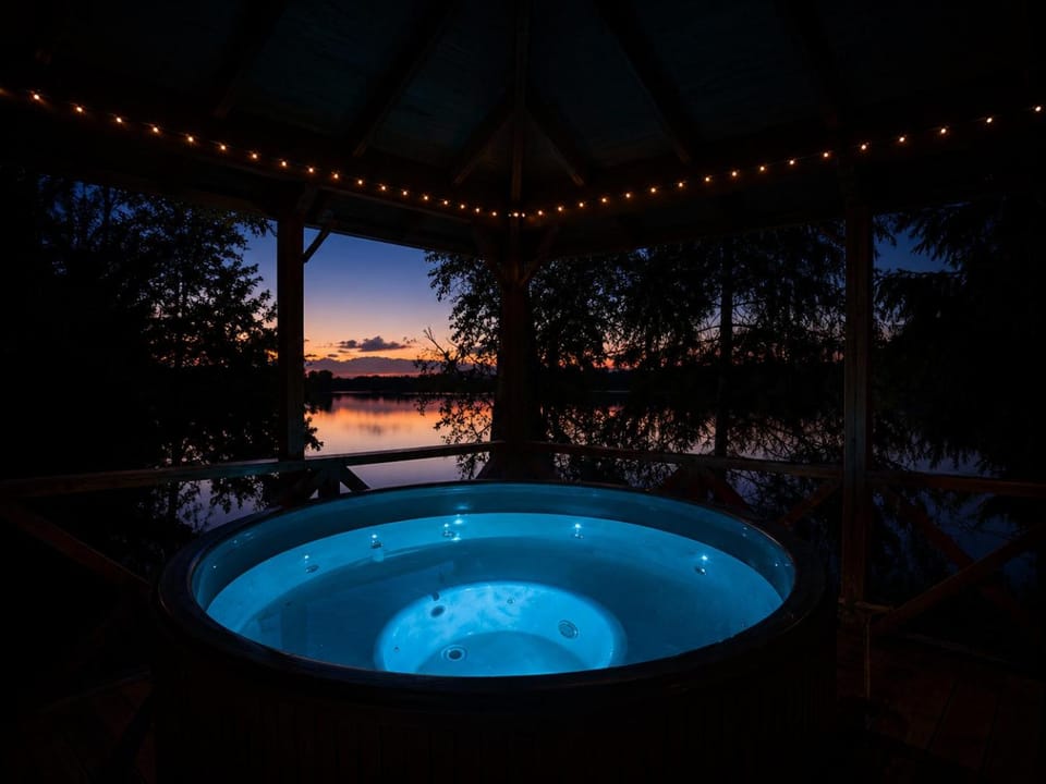 Night, Natural landscape, Hot Tub, Hot Tub, River view, Sunrise, Sunset, Open Air Bath