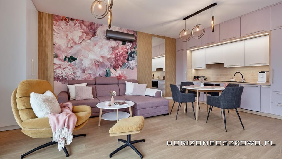 Kitchen or kitchenette, Living room, Seating area, Dining area, air conditioner