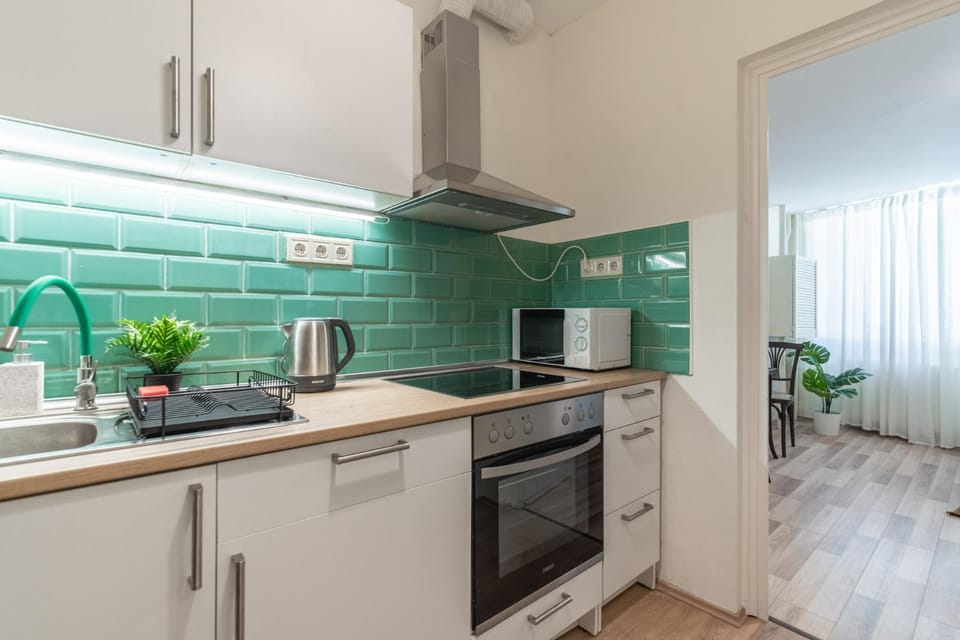 Kitchen or kitchenette, oven, stove, toaster