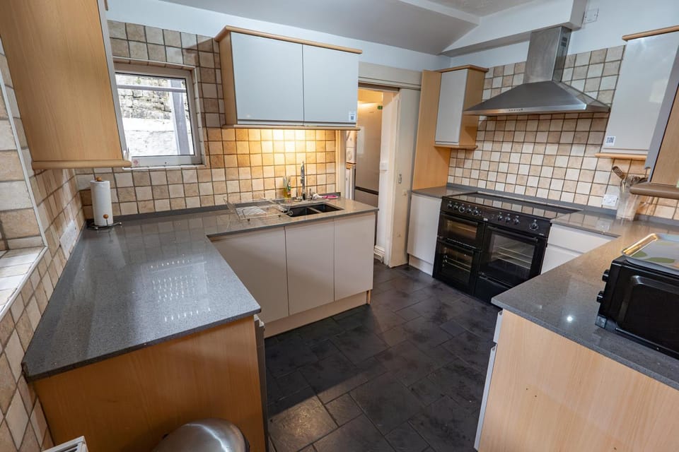 Kitchen or kitchenette, dishwasher, stove