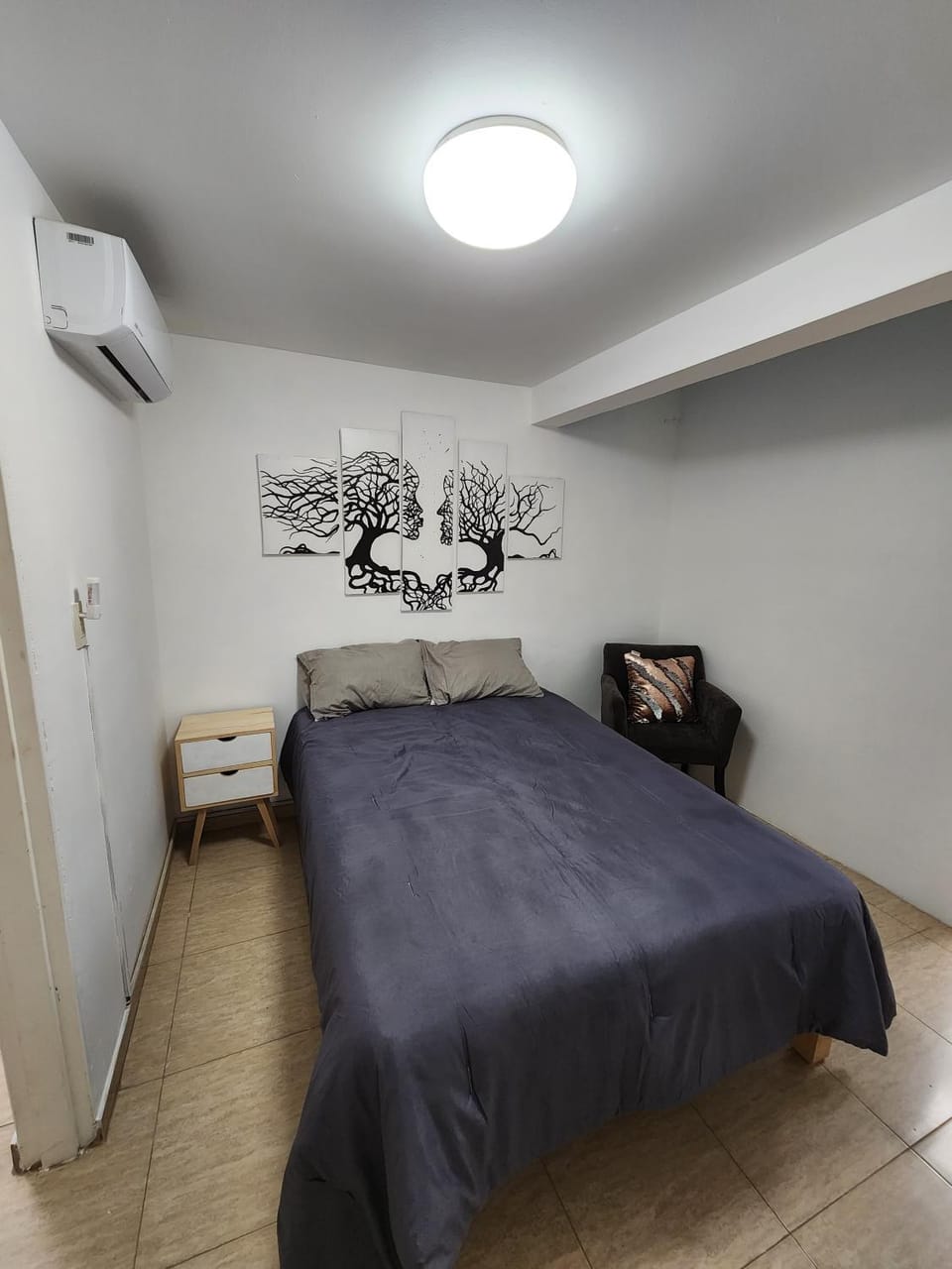 Bed, Photo of the whole room, Bedroom, air conditioner