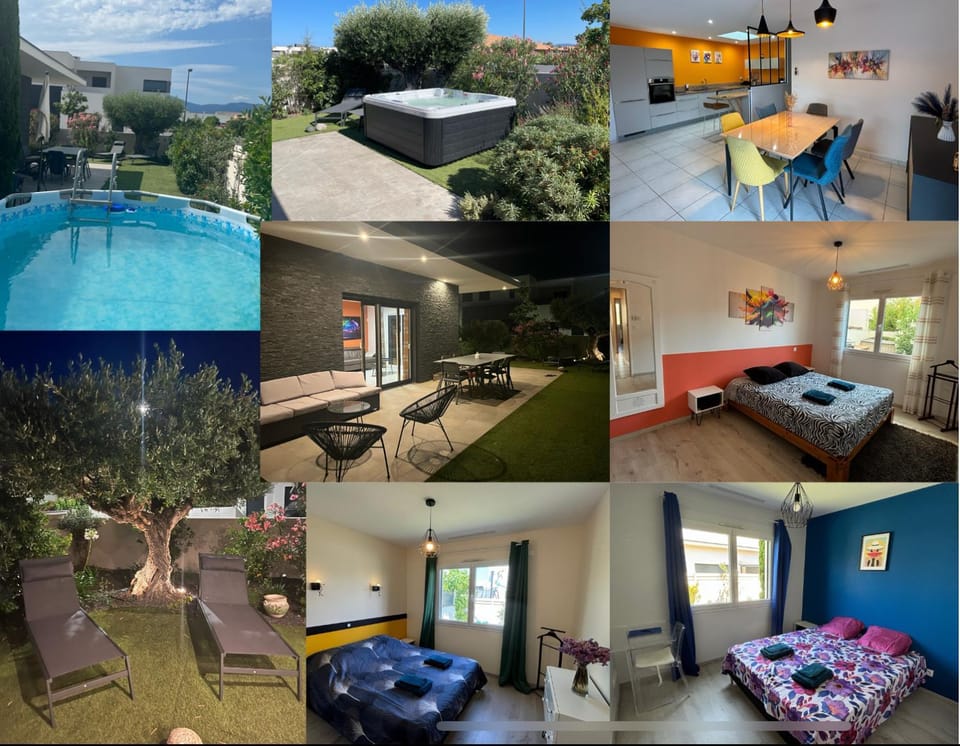 Patio, Bed, Natural landscape, Garden, Photo of the whole room, Bedroom, Garden view, Pool view, Swimming pool, sunbed