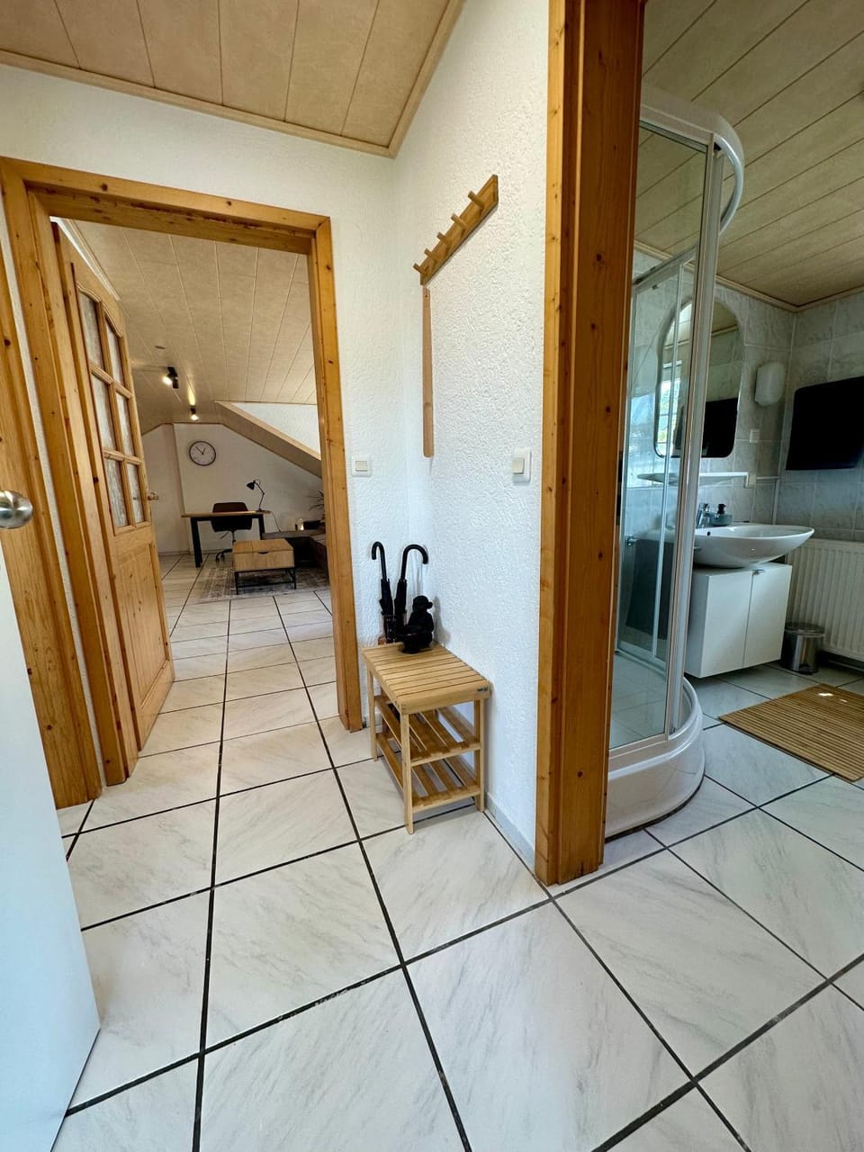 Bathroom, Living room, Seating area