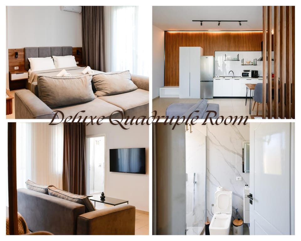 Bed, TV and multimedia, Kitchen or kitchenette, Living room, Photo of the whole room, Seating area, Bedroom, pet friendly