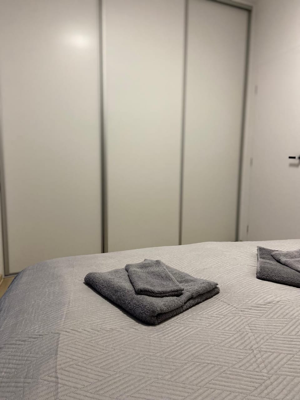 Bedroom, towels, wardrobe