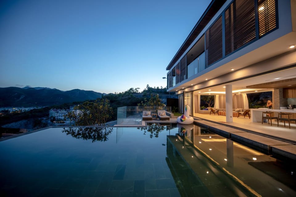 Swimming pool, Sunset