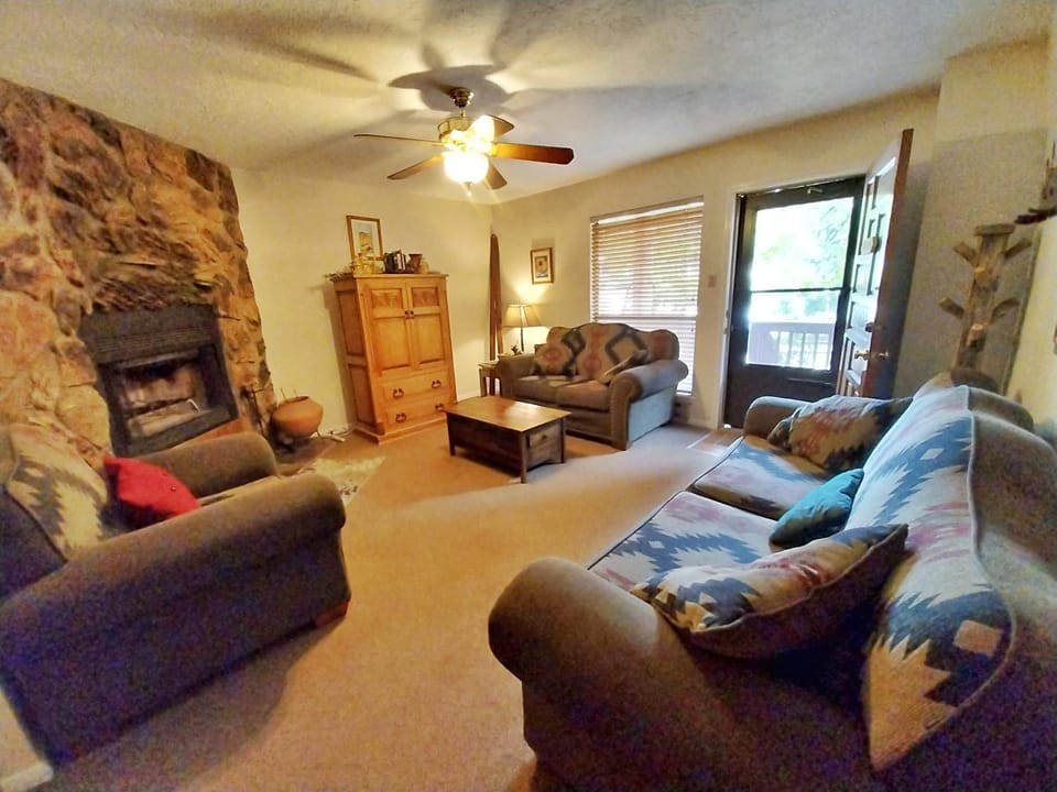 Balcony/Terrace, Living room, Seating area, fireplace, furniture