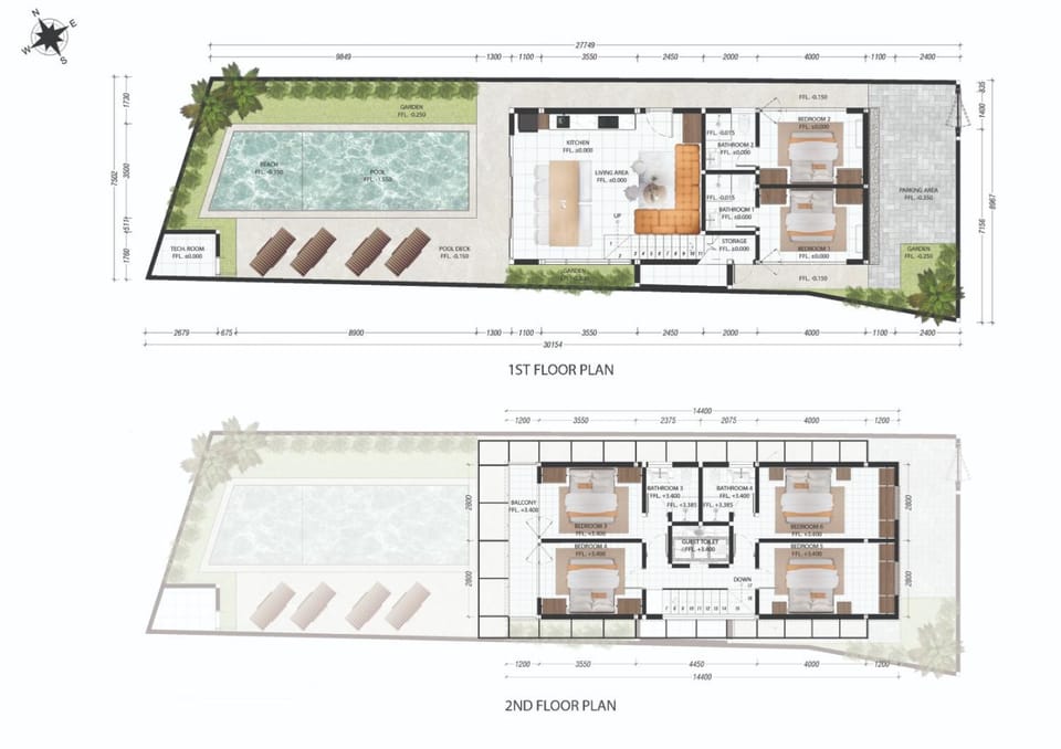 Luxurious 6 Br in Canggu 400m to Beach House in North Kuta