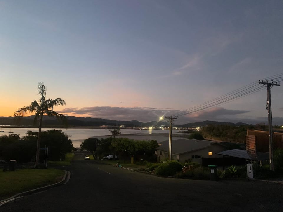 Property building, Neighbourhood, Natural landscape, Sunset