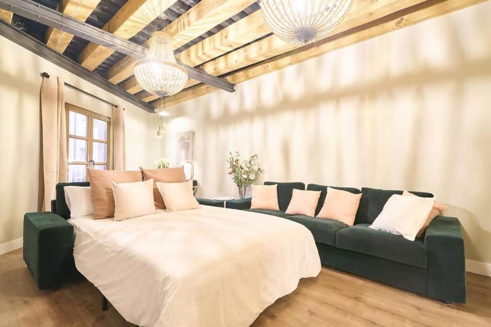 Bed, Living room, Photo of the whole room