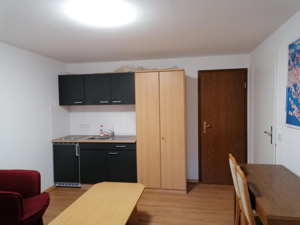 Kitchen or kitchenette, stove, wardrobe