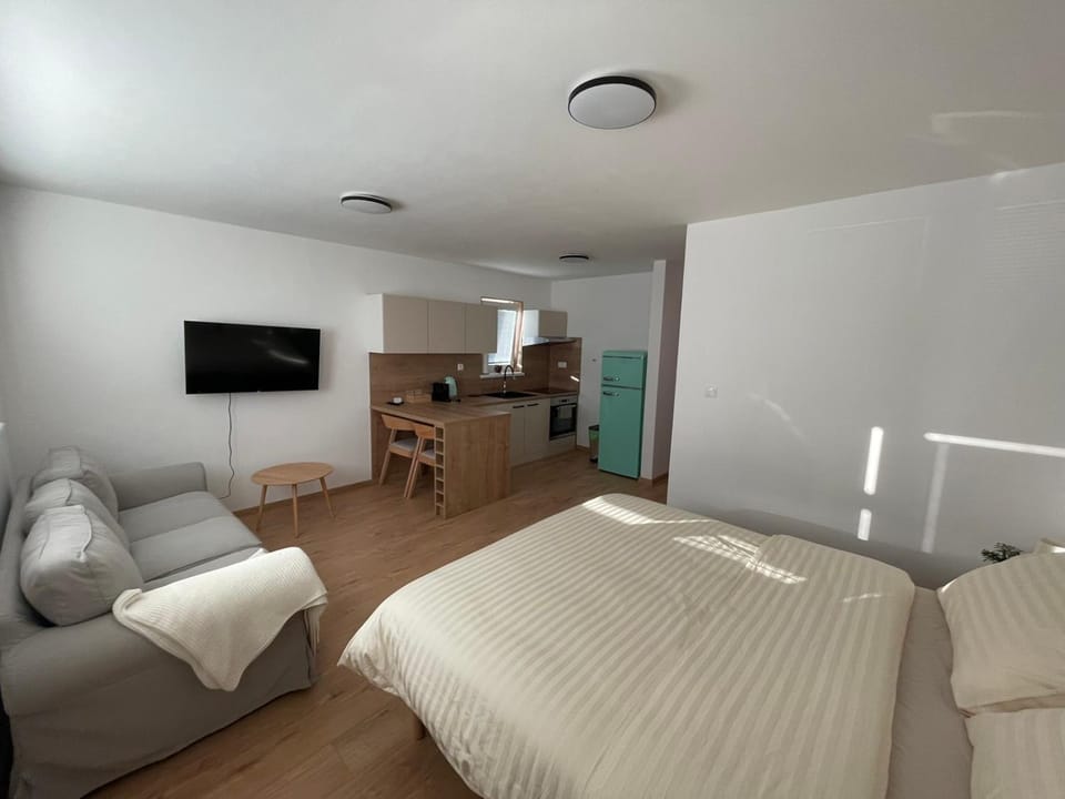 Kitchen or kitchenette, Living room, Bedroom