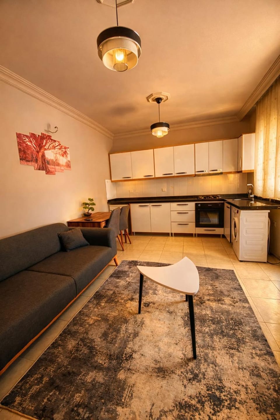 Kitchen or kitchenette, Living room, Seating area, minibar, pet friendly, stove