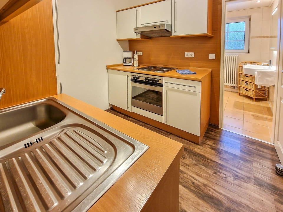 Kitchen or kitchenette, dishwasher, oven, stove
