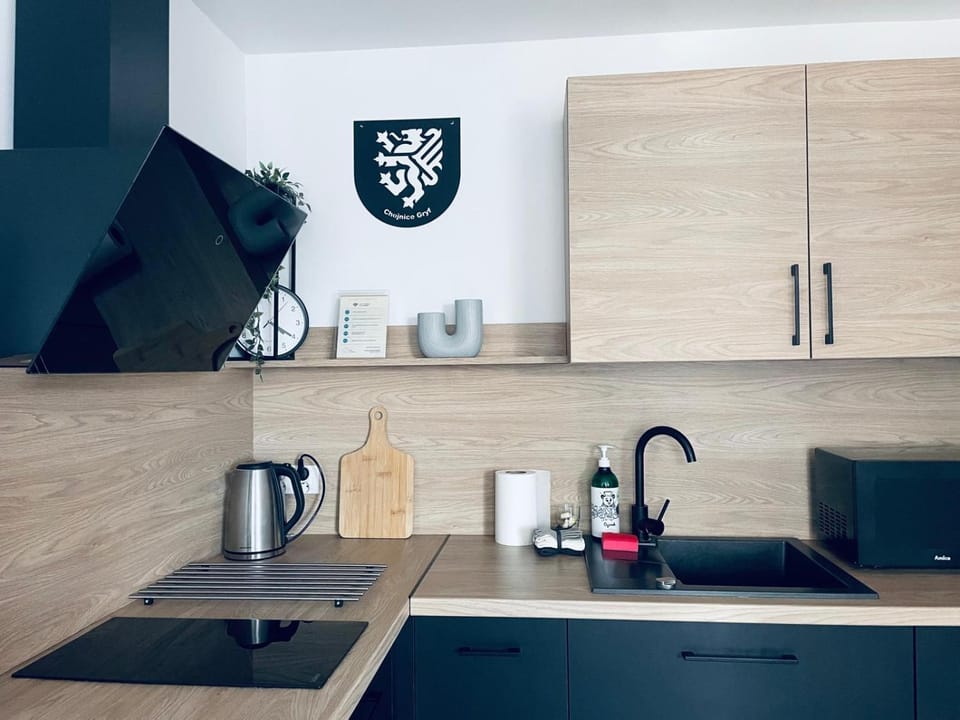 Kitchen or kitchenette, microwave, stove, kitchen