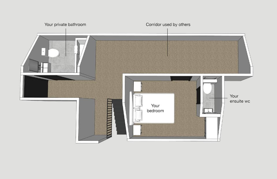 Toilet, Bed, Bathroom, Floor plan, Bedroom, Bath