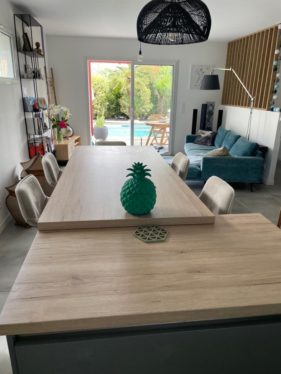 Living room, Dining area, Pool view, Swimming pool