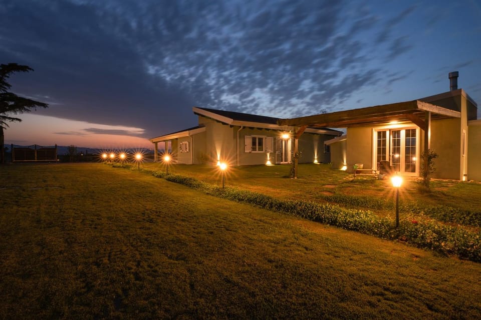 Property building, Night, Garden, Garden view