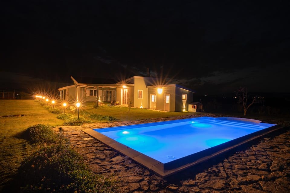 Property building, Night, Pool view, Swimming pool