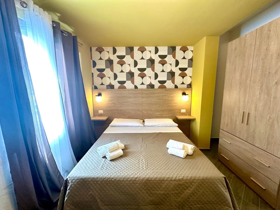 Bed, Photo of the whole room, Bedroom, towels, wardrobe