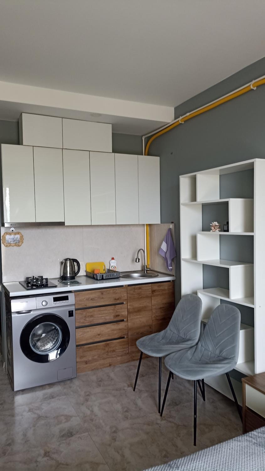 Kitchen or kitchenette, washing machine