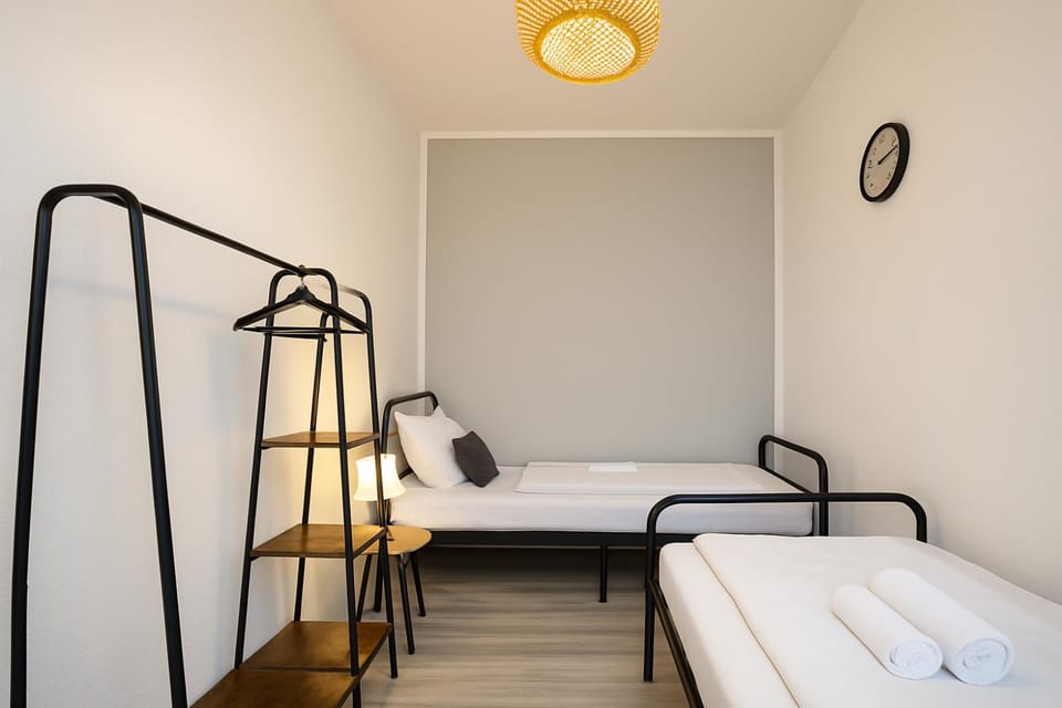 Bed, Photo of the whole room, Bedroom, towels, wardrobe